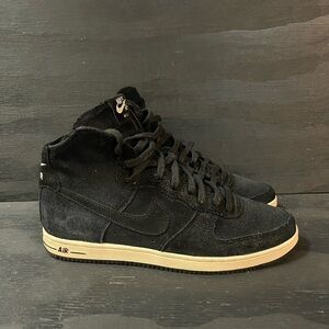 Nike Air Force 1 Light High Womens Size 8 Black White Sneakers 538226-040